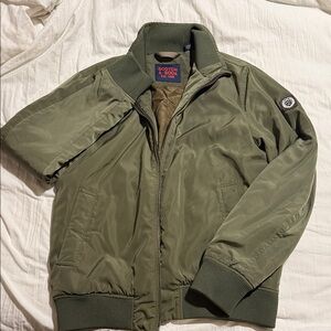 Scotch & Soda Olive Bomber Jacket - Size Large